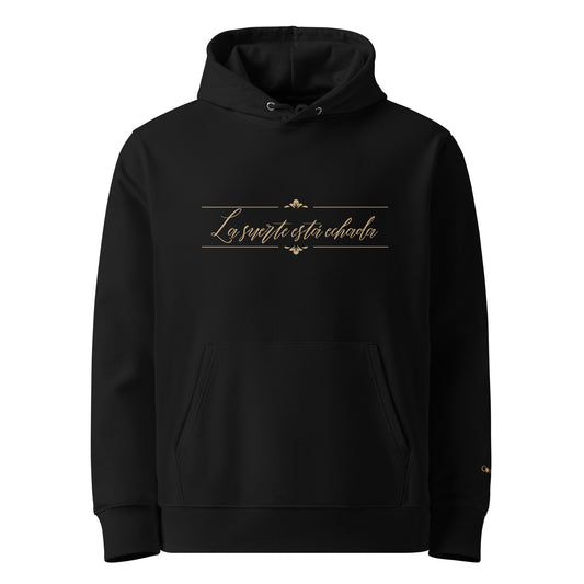 Umweltfreundlicher Unisex-Kapuzenpullover-La suerte está echada / Die Würfel sind gefallen