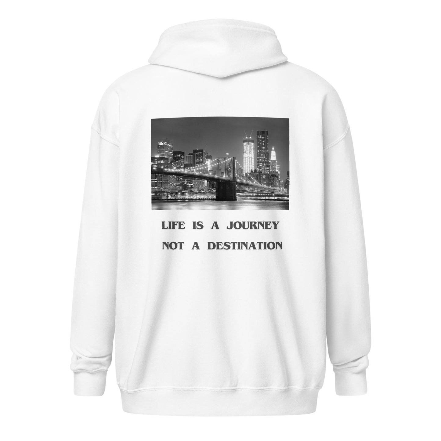 Herren Statement Heavy-Blend Zip Hoodie - life is a journey, not a destination