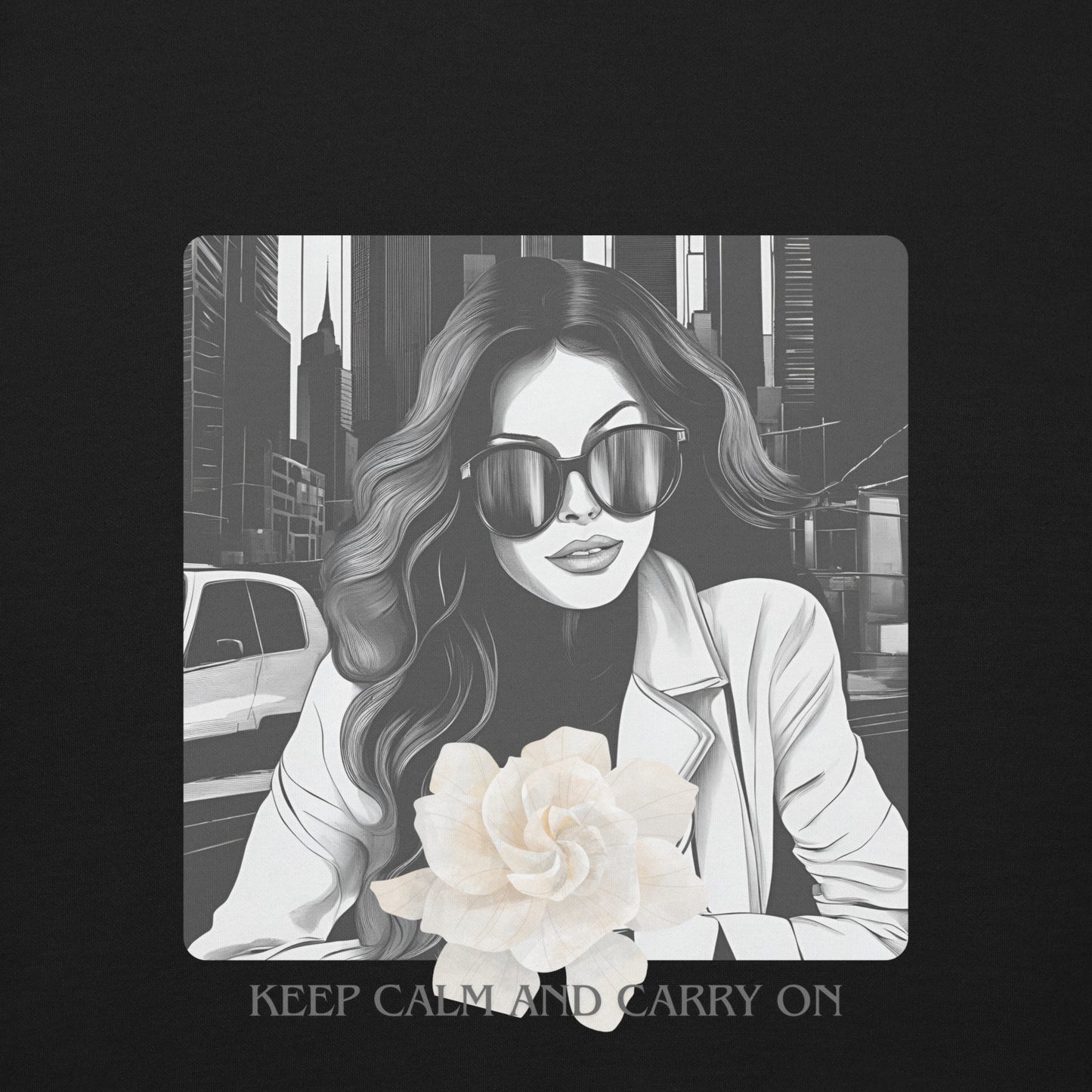 Crop-Hoodie - Keep calm and carry on - Statement Design