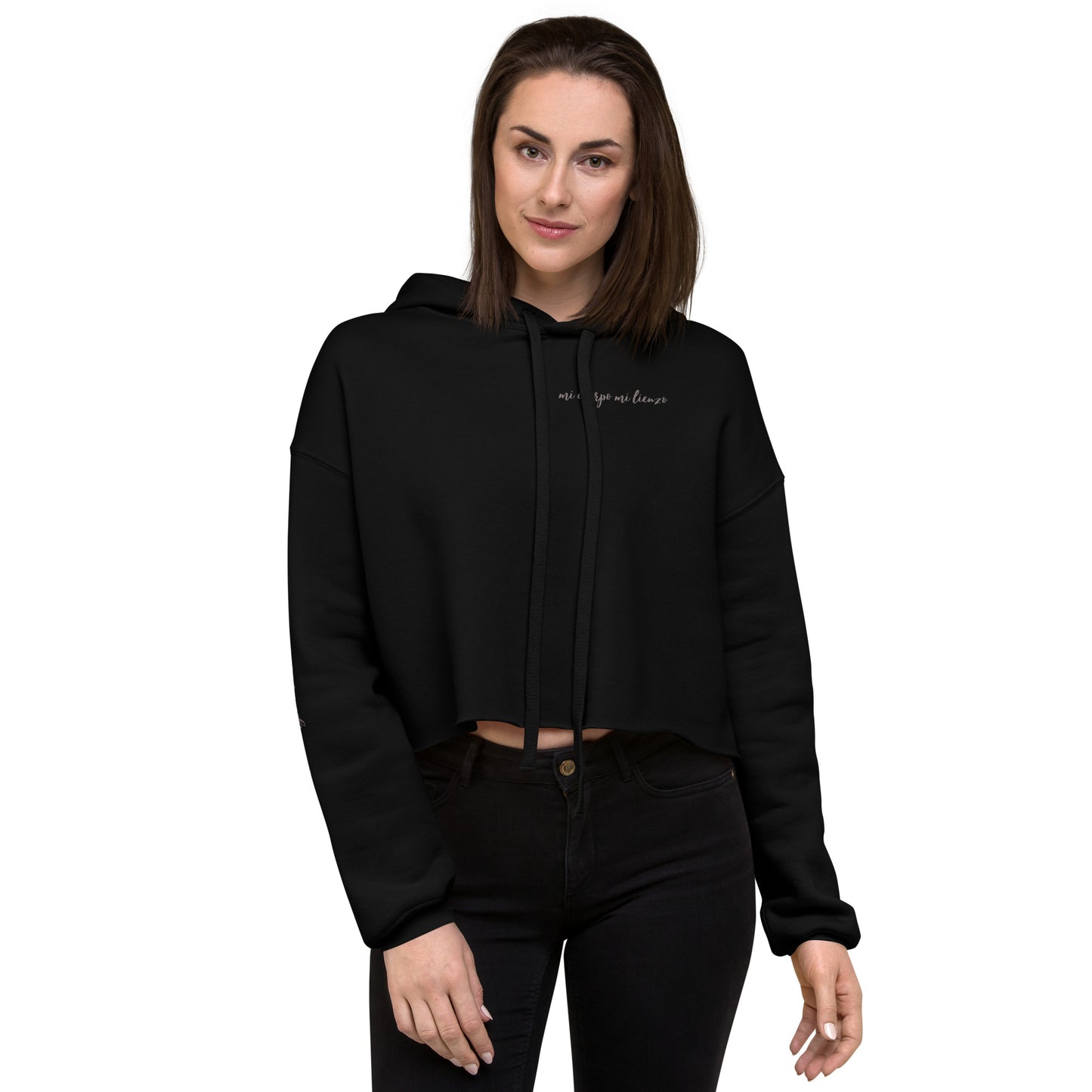 Damen Crop-Hoodie - Tattoo Rose